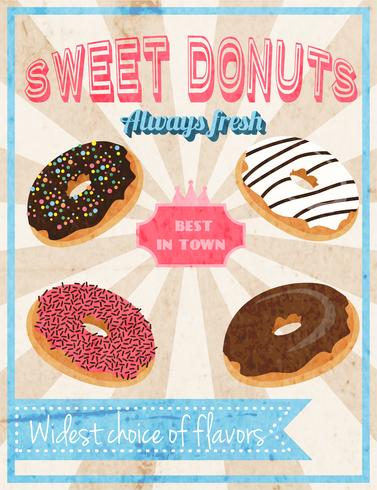 Sweets retro poster vector
