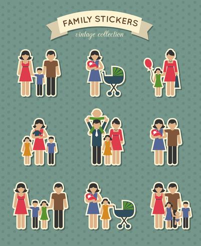 Set of color family icons vector