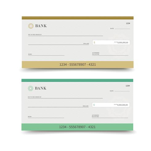 Bank check isolated vector