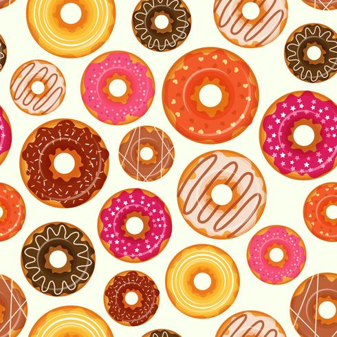 Patrón sin costuras de donut vector