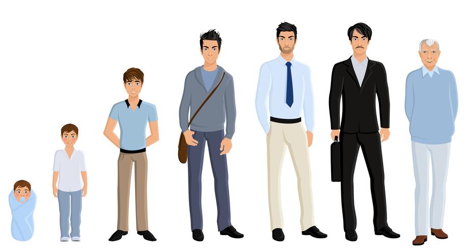 Generation man set vector