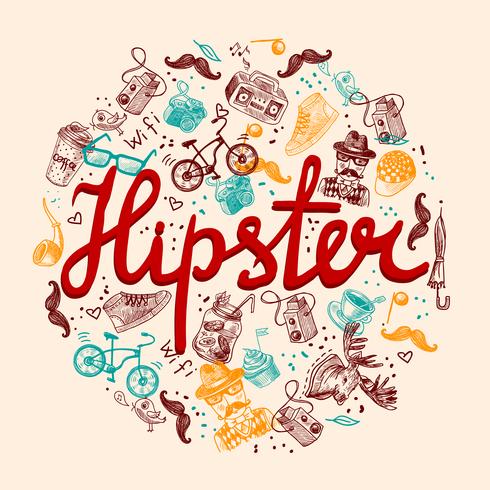 Hipster background vector