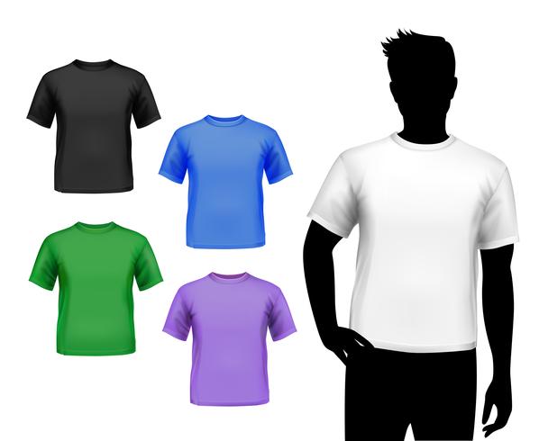 Conjunto de camisetas masculinas. vector