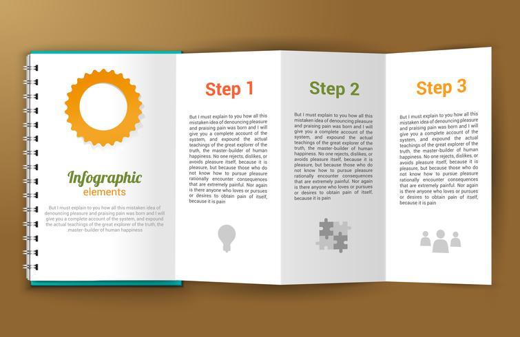 Notepad unfolded infographic vector