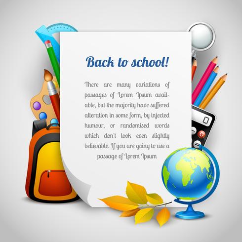 School elements background vector