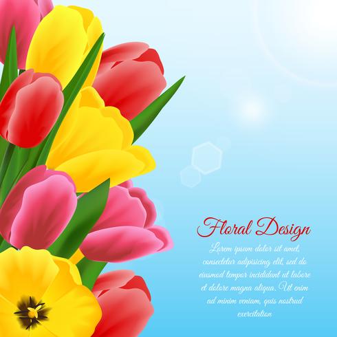 Fondo de diseño de tulipán vector