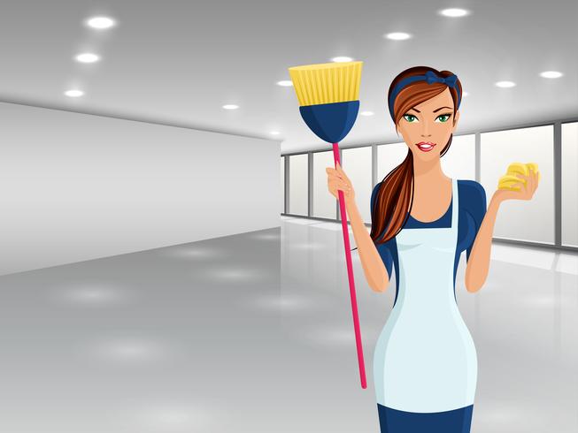 Woman cleaners portrait vector