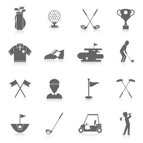 Golf icons set vector