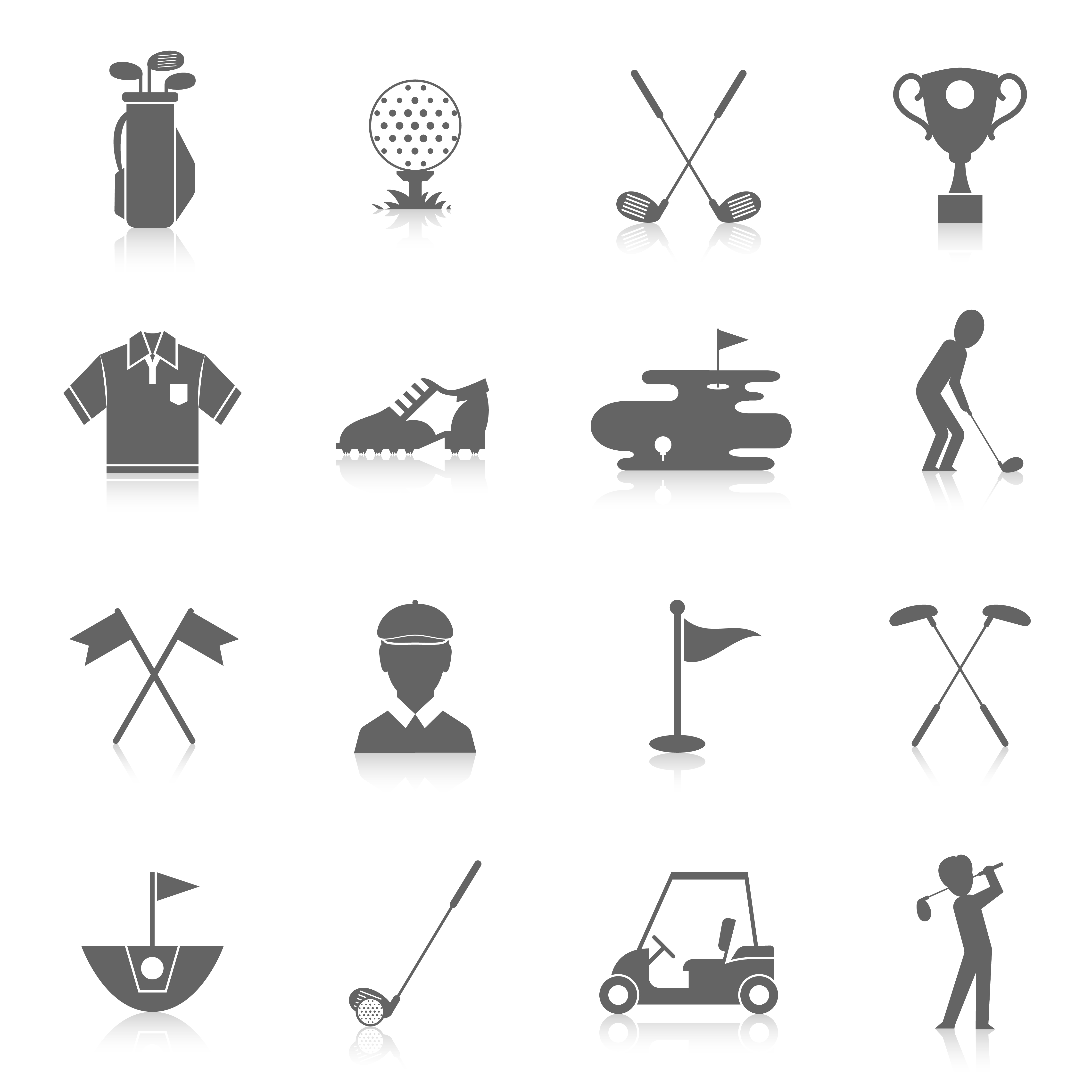 Golf icons set 453853 Vector Art at Vecteezy