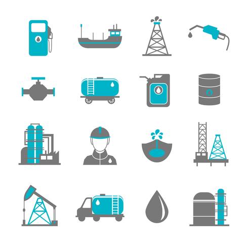 Iconos de la industria del petróleo vector