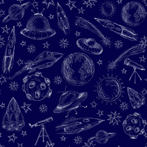 Space seamless pattern vector