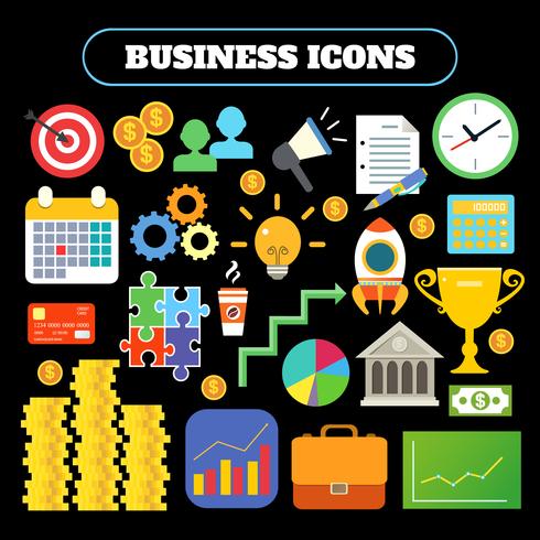 Business icons set vector