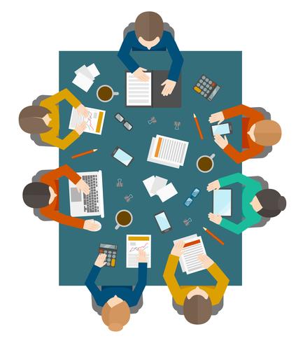 Business meeting in top view vector