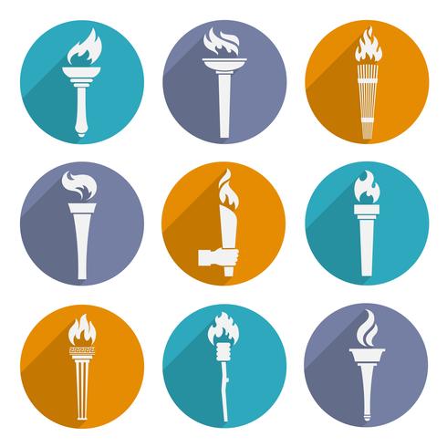 Torch Icons Set vector