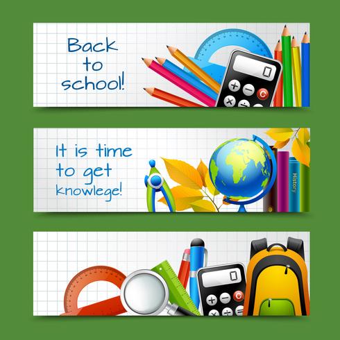 School paper banners vector