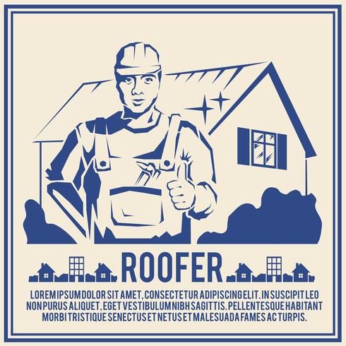 Roofer silhouette poster poster vector