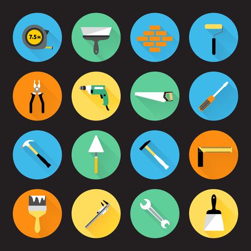 Iconos de instrumentos de constructor vector