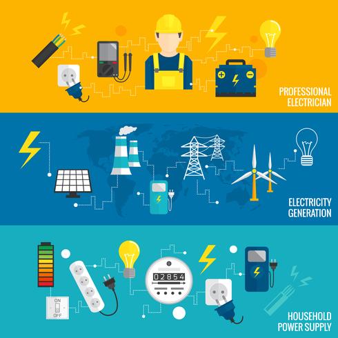 Set of line banner energy generation vector