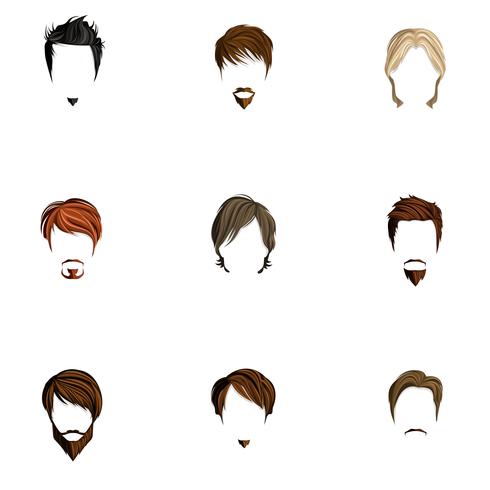 Man hair style set vector