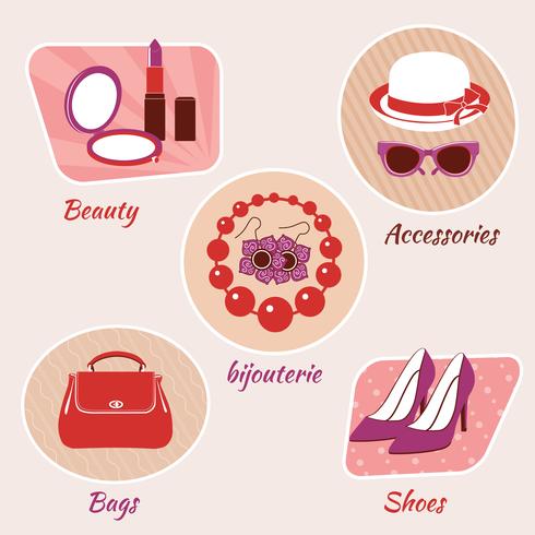 Woman beauty emblems vector