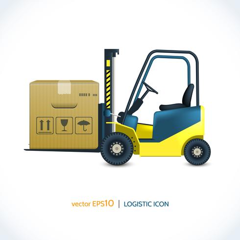 Logistic icon forklift vector