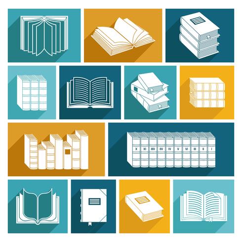 Conjunto de iconos de libro vector