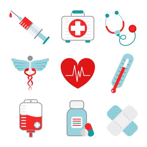 Conjunto de iconos de medicina vector