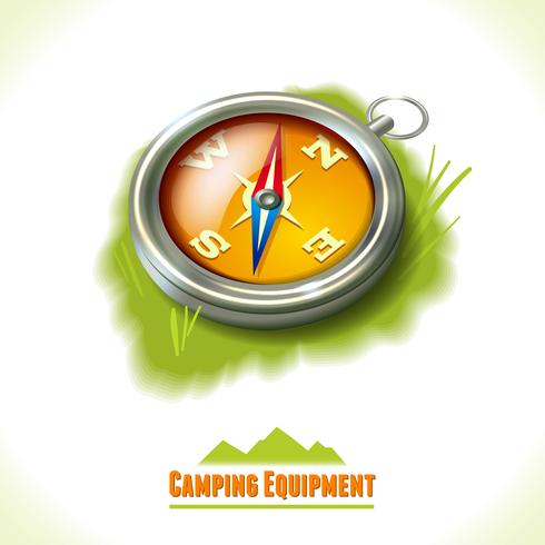 Símbolo de camping brújula vector