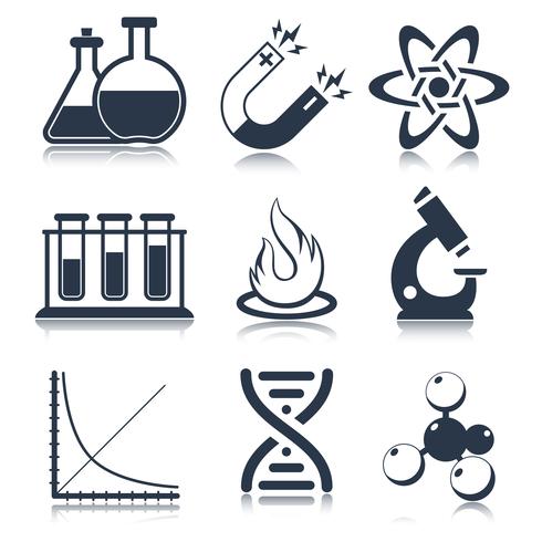 Iconos de la ciencia física vector