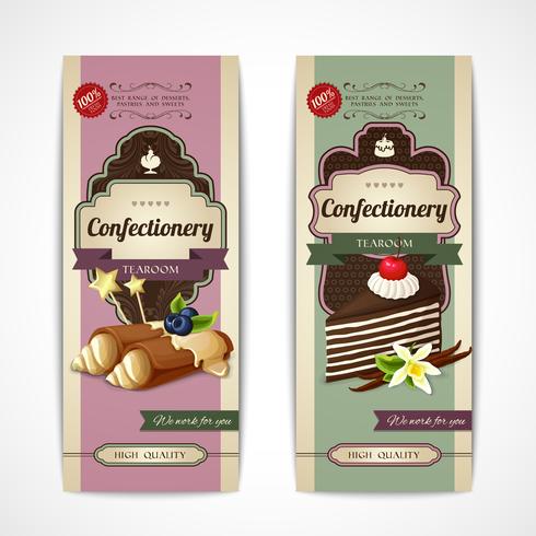 Sweets vintage banners vertical vector