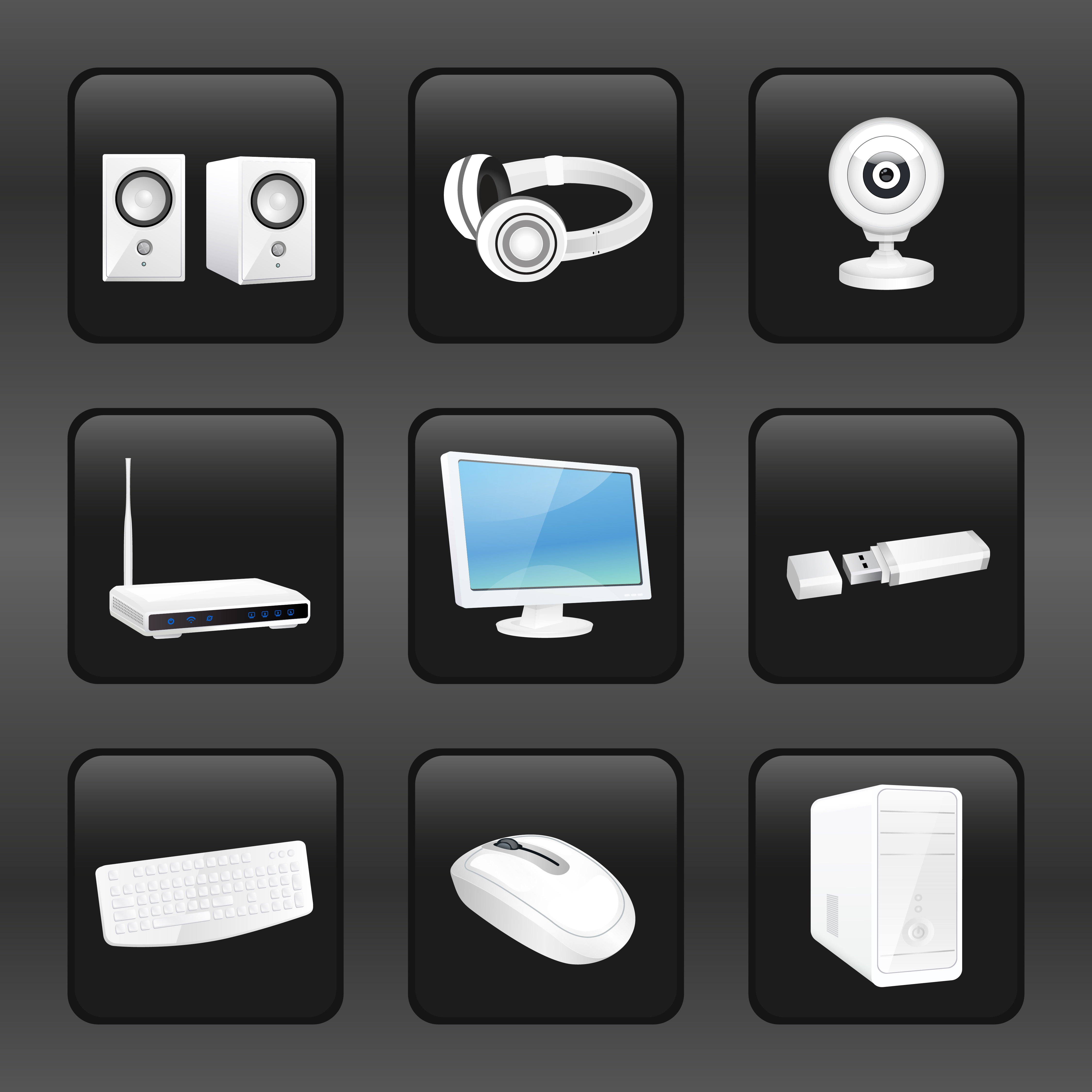 Iconos de computadoras y accesorios 454014 Vector en Vecteezy