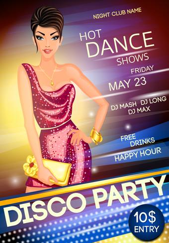 Disco party poster vector