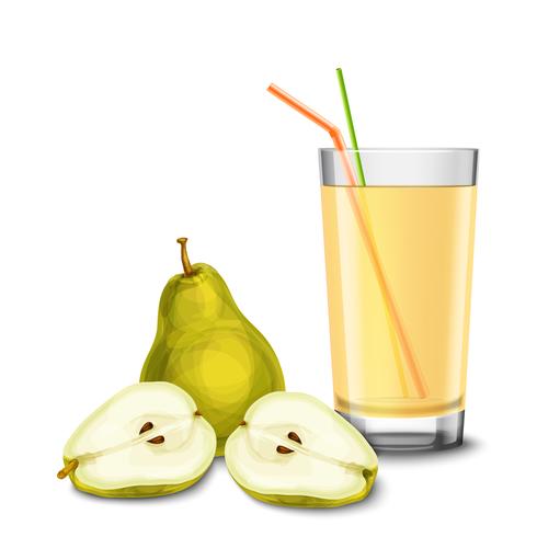 Pear juice glass vector