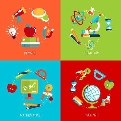 Iconos de educación plana vector