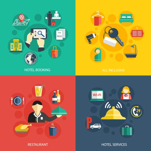 Hotel accommodation services concept vector