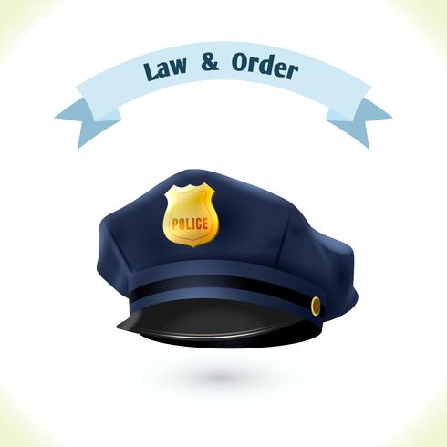 Law icon police hat vector