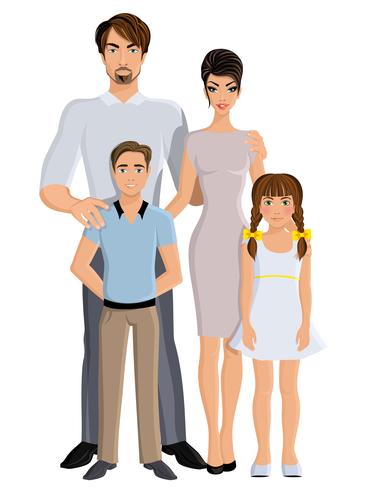 Happy family full length vector