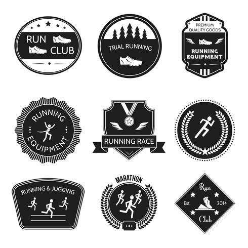 Running icons label vector