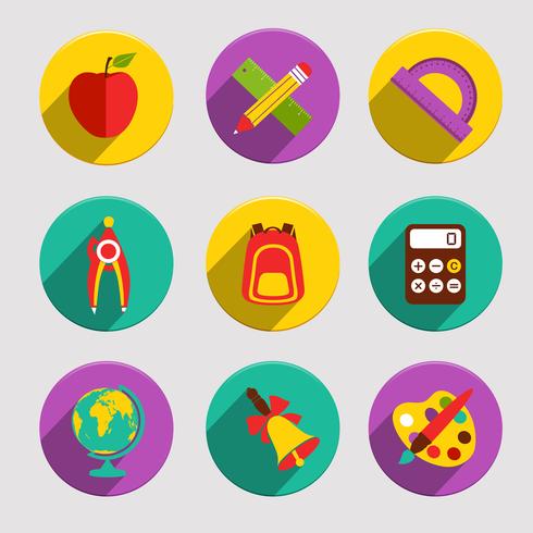 Flat School Icons Set vector