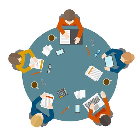 Business meeting in top view vector