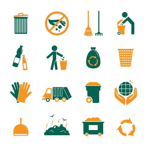 Garbage icons set vector