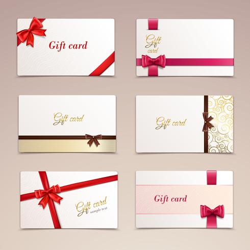 Gift cards set vector