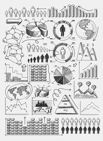 Sketch diagrams infographics vector