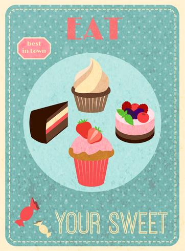 Sweets retro poster vector