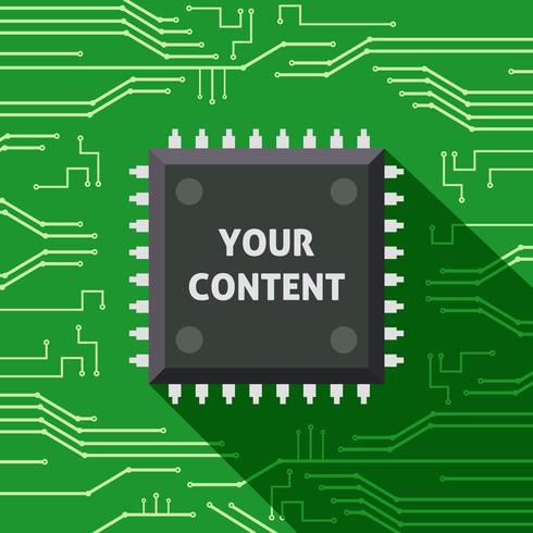 Microchip your content flat background vector