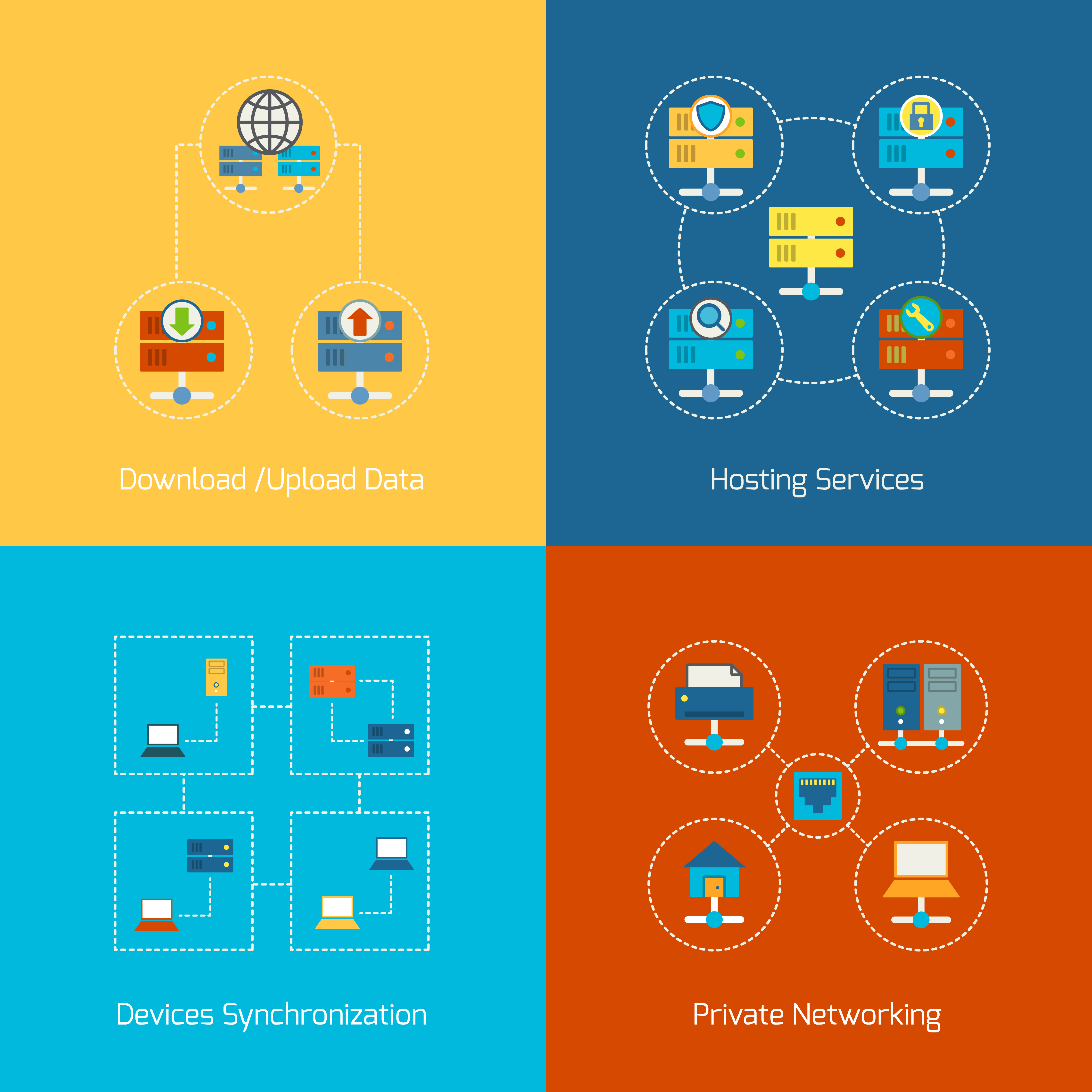 Download Hosting flat icons - Download Free Vectors, Clipart Graphics & Vector Art