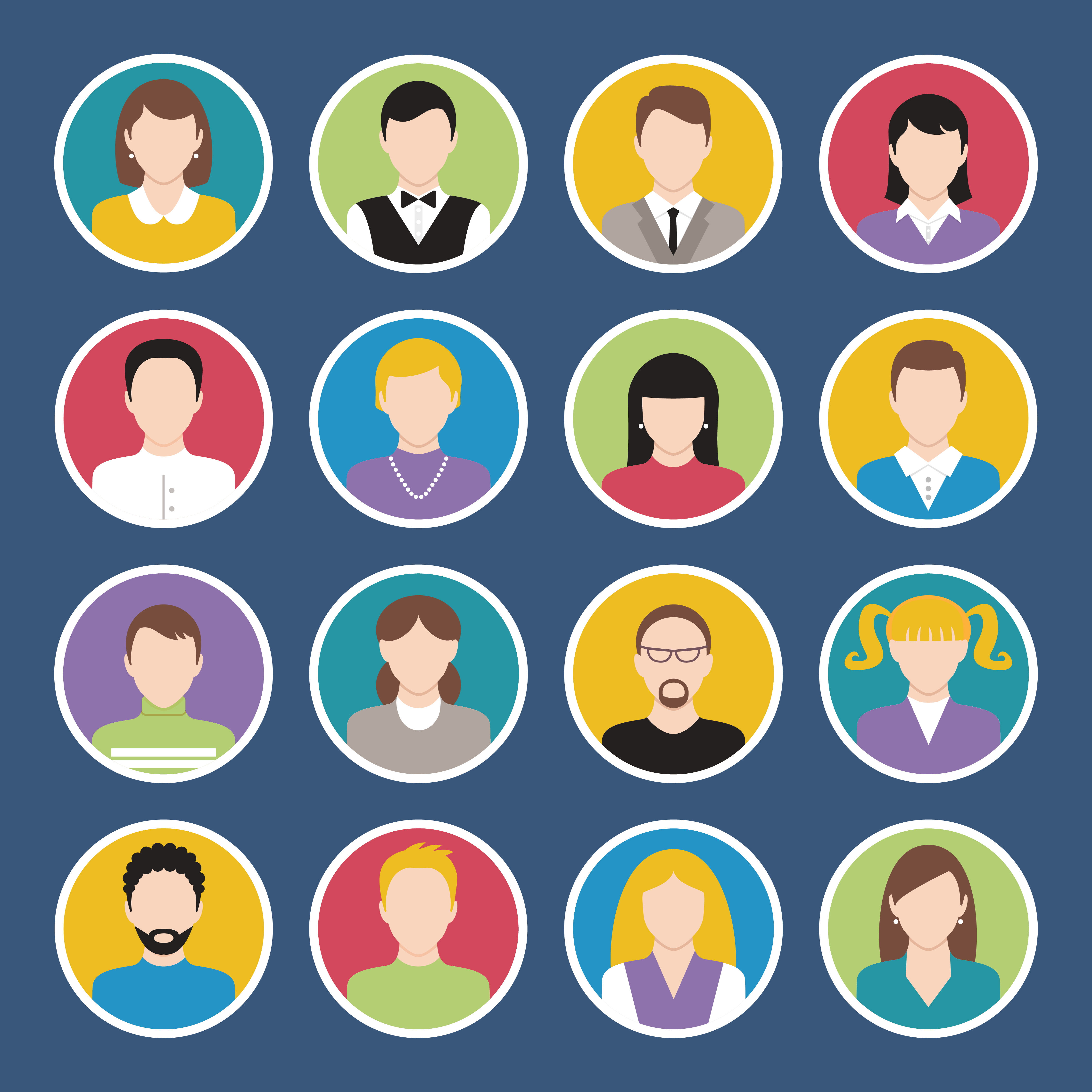 Avatar icons set 454187 Vector Art at Vecteezy