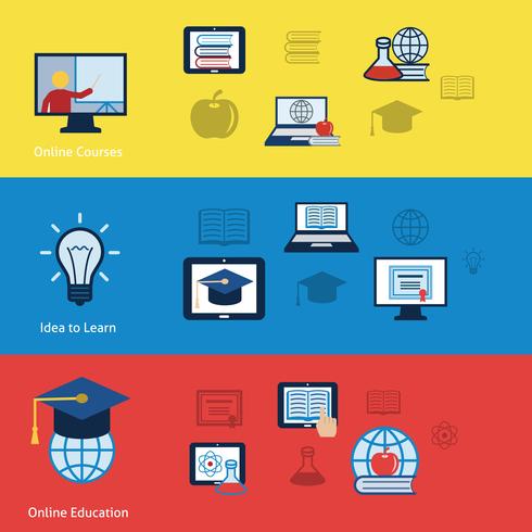 Online education banners vector