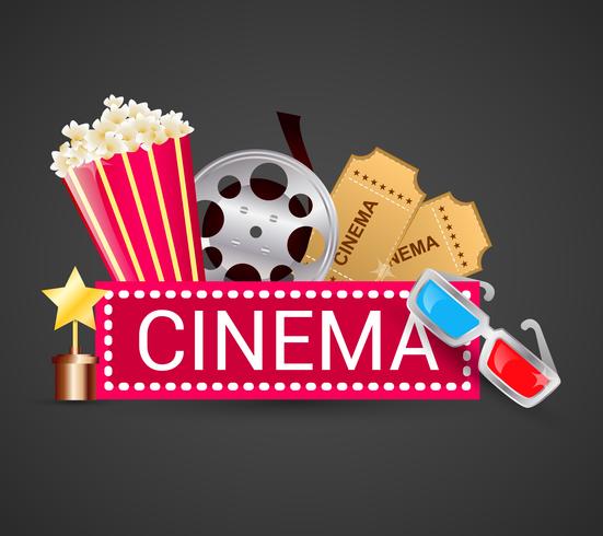 Cinema icons concept vector