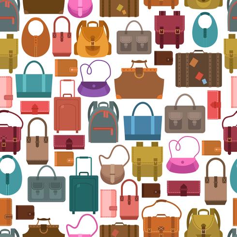 Bags colored seamless pattern vector